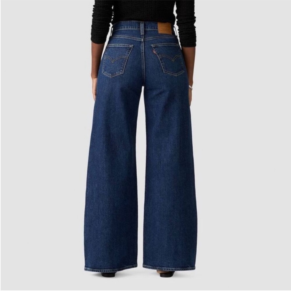 LEVIS Jeans Wide Leg NWT High Rise 728 Premium Woodstock Dark Wash Blue Size 27 - Picture 3 of 16
